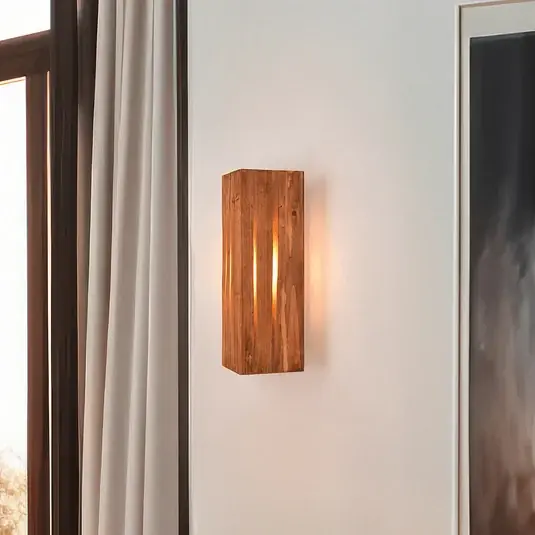 Nástěnné svítidlo Karuni, přírodní, dřevo, kov, E14 Výprodej