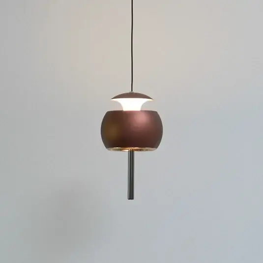 Aktuální LOOM DESIGN LED závěsné světlo Parachute, hnědé, Ø 9,6 cm, hliník