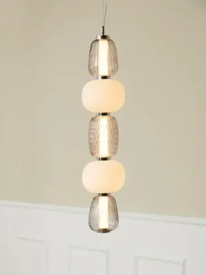 Omezená Nabídka LOOM DESIGN LED závěsné světlo Pearl 5 šedá/chrom sklo výška 78 cm