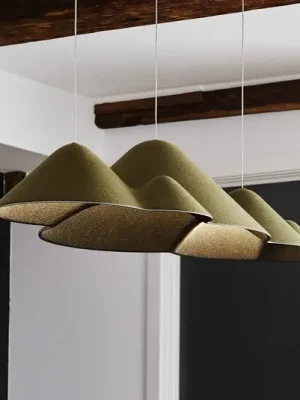 LOOM DESIGN LED závěsné světlo Panorama zelená/černá plsť 106 cm Časově Omezené