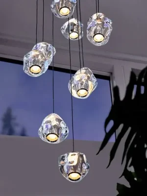 Jen Po Omezenou Doba LOOM DESIGN LED závěsné svítidlo Ice Ball, chrom/čiré 10 světelných zdrojů