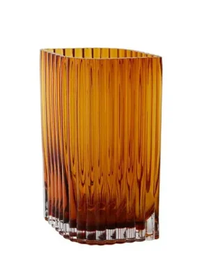 Akční Nabídka AYTM Váza Folium, výška 25 cm, jantarová barva, sklo