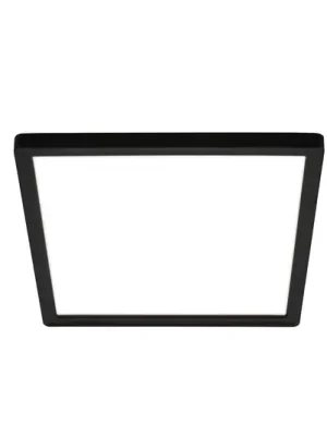 Akce LED stropní svítidlo Tava, černé, 24x24 cm, plastové