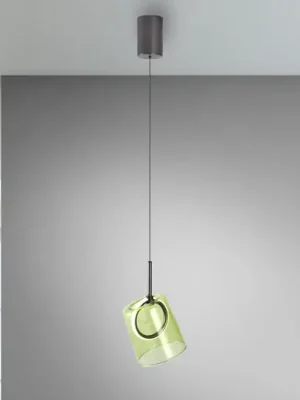 Vysoce Kvalitní Paul Neuhaus LED závěsná lampa Zula, zelená, Ø 15 cm, sklo