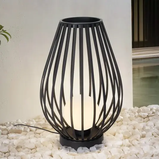 Terasové svítidlo Lucande Marrin, černá barva, kov, Ø 46 cm Bezpečná Platba