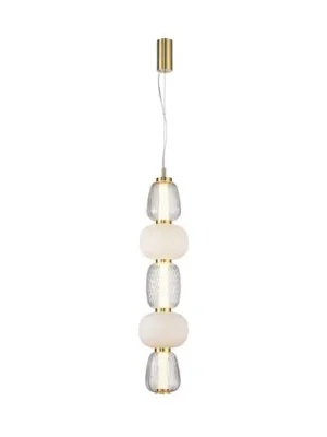Aktuální LOOM DESIGN LED závěsné světlo Pearl 5 jantarová/zlatá sklo výška 78 cm