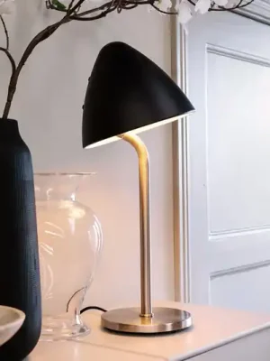 Stolní lampa Dyberg Larsen Oulu, černá/ocel, výška 47 cm Sezónní Sleva