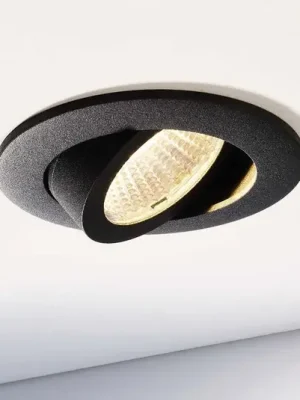 Finální Výprodej LED vestavné stropní svítidlo Dione, IP44, 3 000 K, černé, tlumené