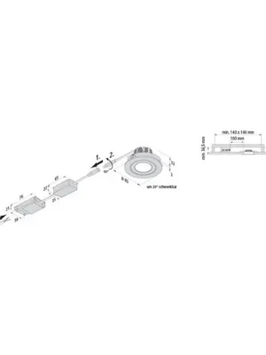 Cenově Výhodný LED vestavné bodové svítidlo Eco SR 68 chrom matný 3 000 K Ø 8,5 cm hliník