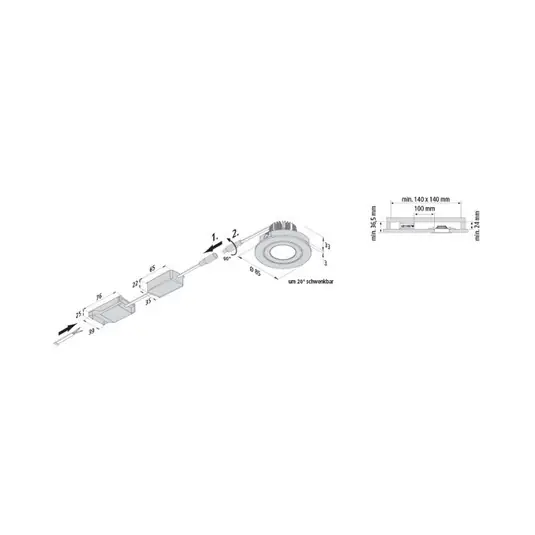 Cenově Výhodný LED vestavné bodové svítidlo Eco SR 68 chrom matný 3 000 K Ø 8,5 cm hliník