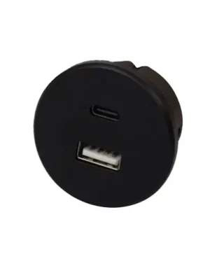 Must-Have Zásuvka USB-A + USB-C, černá instalace do nábytku Příkon 24V 20W