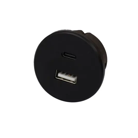 Must-Have Zásuvka USB-A + USB-C, černá instalace do nábytku Příkon 24V 20W