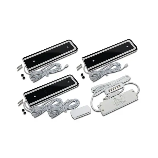Svítidlo LED pod skříňku U-Pad F, sada 3 kusů 4000K černá Senzor Tovární Cena