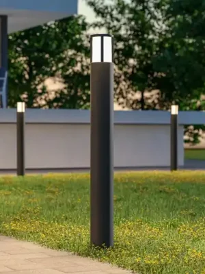 Světlo na cestu Facado II, výška 100 cm, kulaté, tmavě šedé/opálové Super Cena
