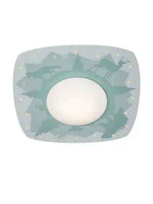 Stropní svítidlo LED Scandi forest, 58 cm, zelená, MDF dřevo Cenová Bomba