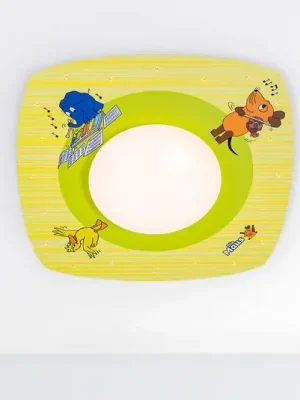 Stropní svítidlo LED myš, žluté, Ø 58 cm, dřevo Cenová Bomba