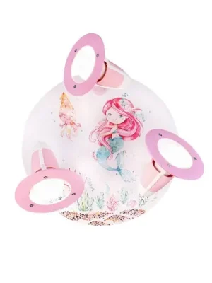 Stropní lustr Mara mořská panna, bílá/růžová, Ø 29 cm, E14 Akční Nabídka