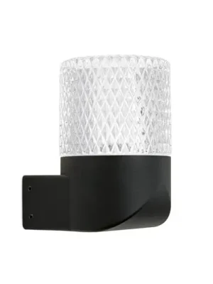 Sleva Venkovní nástěnné svítidlo LED Mondo, černé, výška 12 cm, hliník