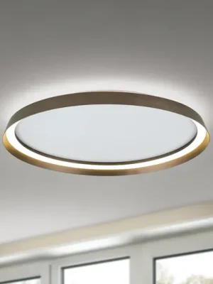 LED stropní svítidlo Manta, Ø 60 cm, hliník/bronz, hliník, nahoru/dolů Bezpečná Platba