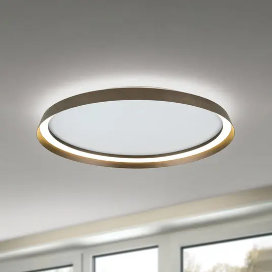 LED stropní svítidlo Manta, Ø 60 cm, hliník/bronz, hliník, nahoru/dolů Bezpečná Platba
