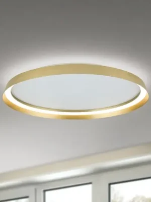 Nakupujte Hned LED stropní svítidlo Manta, Ø 60 cm, zlatá barva, hliník, nahoru/dolů