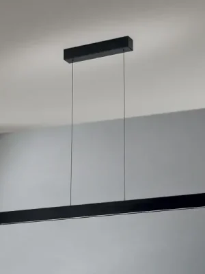 Závěsná lampa LED Tara, černá, délka 120 cm, hliník/ocel Výprodej
