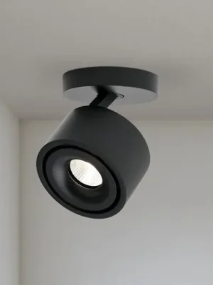 Stropní reflektor LED Specter, černý, Ø 8,4 cm, hliník Značkový