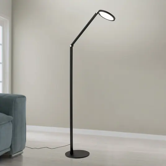 Nejprodávanější LED stojací lampa Fati, výška 136 cm, černá, hliník, stmívač