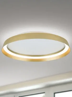 LED stropní svítidlo Manta, Ø 45 cm, zlatá barva, hliník, nahoru/dolů Novinka