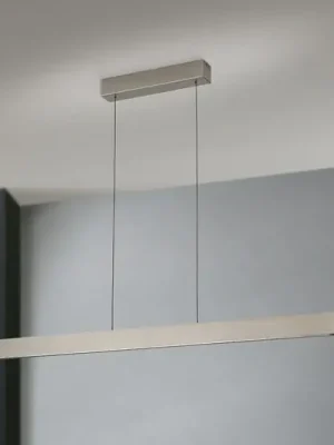 Závěsné svítidlo LED Tara, barva niklu, délka 120 cm, hliník/ocel Super Cena