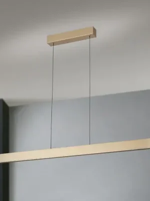 Pouze Dnes LED závěsné svítidlo Tara, zlatá barva, délka 120 cm, hliník/ocel