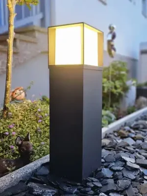 Rychlé Dodání Osvětlení cesty Henry, černé, výška 60 cm, hliník/nerezová ocel