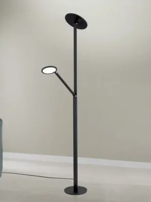 LED stojací lampa Fati, výška 181 cm, hliník, světlo na čtení, stmívač, CCT Výprodej