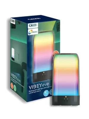 Nabíjecí stolní lampa Calex LED Vibey, výška 18,8 cm, RGBIC, USB Zlevněný