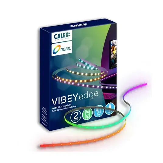 Calex LED-Strip Vibey, délka 2 m, USB, dálkové ovládání, RGBIC, CCT Vysoce Kvalitní