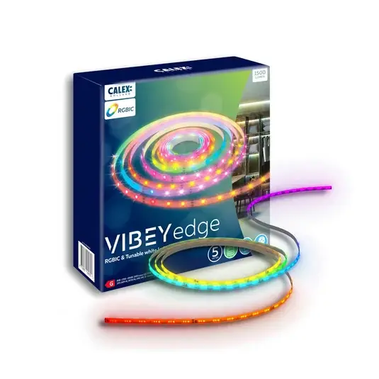 Cenový Hit Calex LED-Strip Vibey, délka 5 m, zástrčka, dálkové ovládání, RGB, CCT