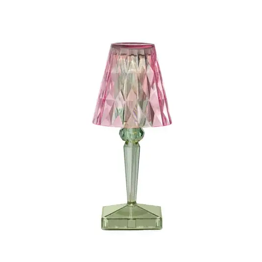 Novinka Stolní lampa Kartell LED na baterie Baterie, 30 cm, růžová/zelená, IP54
