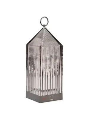 Kartell LED dobíjecí stolní lampa Lantern, kouřová, recyklovaná, IP54 Nová Kolekce