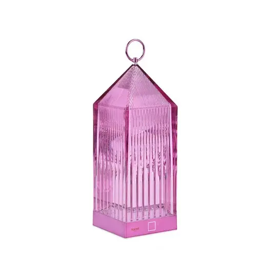 Dobíjecí stolní lampa Kartell Lantern LED, fialová, recyklovaná, IP54 Aktuální