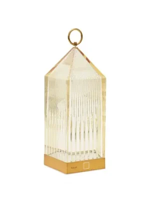 Kartell LED dobíjecí stolní lampa Lantern, jantarová, recyklovaná, IP54 Značkový