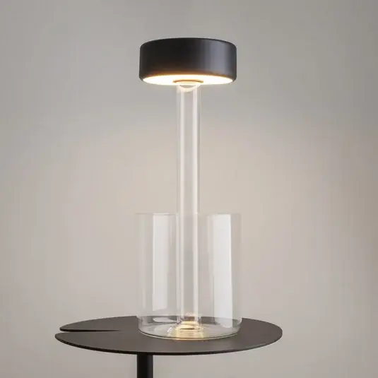 Dobíjecí stolní lampa Maytoni LED AI Collaboration, sklo, černá Horká Nabídka
