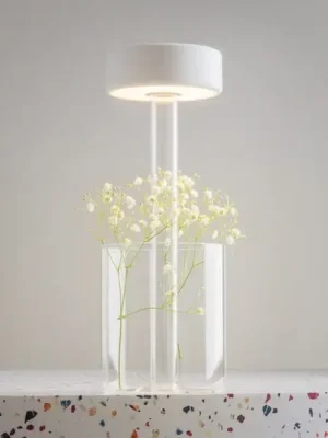 Dobíjecí stolní lampa Maytoni LED AI Collaboration, sklo, bílá Omezená Nabídka