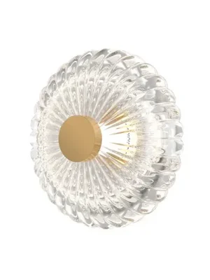 Maytoni LED nástěnné svítidlo Amulet, kulaté, Ø 18 cm, čiré / zlaté Levný