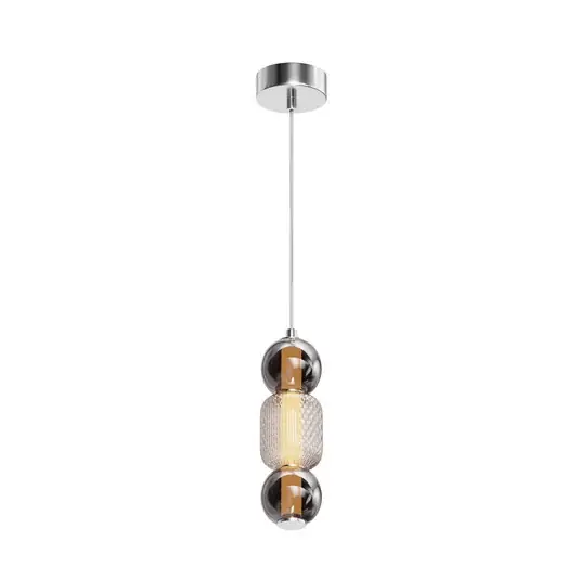 Cenová Bomba Maytoni LED závěsné světlo Drop, chromová barva, Ø 12 cm, sklo