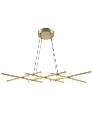 Dokud Zásoby Vydrží Závěsné svítidlo Maytoni LED Halo, mosazná barva, délka 103,5 cm