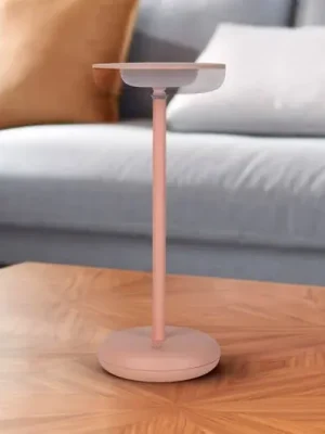 Omezená Nabídka LED dobíjecí světlo na terasu Pasi, růžové Výška 26 cm Kov Touch