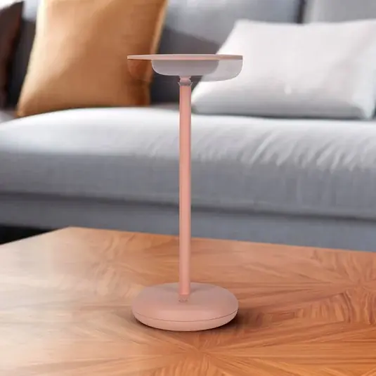 Omezená Nabídka LED dobíjecí světlo na terasu Pasi, růžové Výška 26 cm Kov Touch