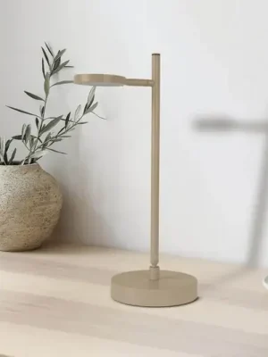 LED dobíjecí stolní lampa Lupa, béžová, výška 45 cm, kovová touchdim Cenově Výhodný