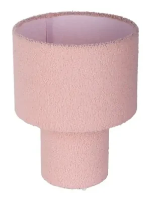Stolní lampa Fluffy, růžová, výška 31 cm, textilní, válcová E27 Nová Kolekce