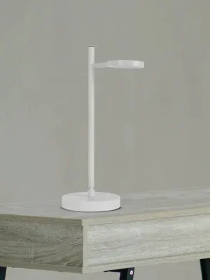 LED dobíjecí stolní lampa Lupa, bílá, výška 45 cm, kov, touchdim Cenový Hit